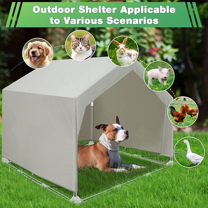 Dog Shade Shelter Outdoor Large Tent Dog House for Large Dogs, Outdoor Dog Tent, Outside Sun Rain Canopy Pet House for Cats, Rabbits and Other Pets.