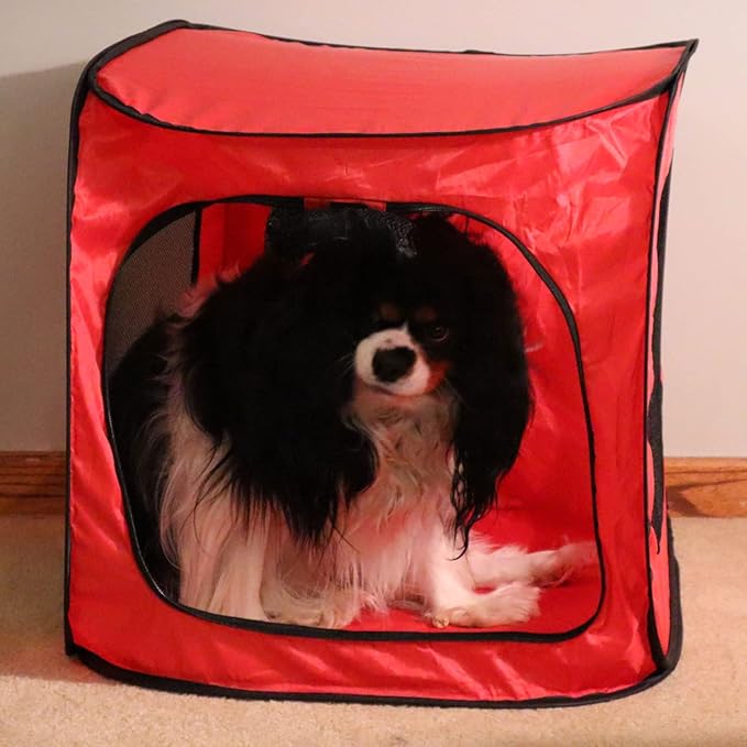 Portable Pop Up Dog Crate-Medium Red