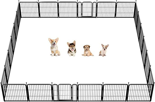 FXW Rollick Dog Playpen for Yard, RV Camping, 24 inch 24 Panels for Puppy and Small Dogs│Patented
