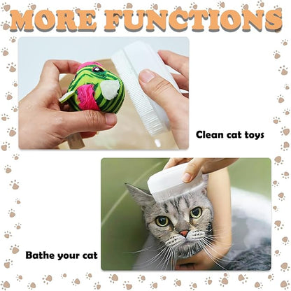 Cat Tongue Brush Soft Cat Grooming Gentle Hair Brush for Shedding Massage Includes Detangling Cleaning Claw