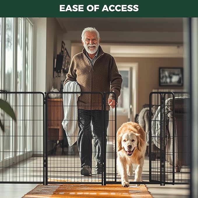 FXW Homeplus Dog Playpen for Indoor Use - Stress-Free and Safe Play, Heavy Duty 45 Inch 12 Panels Dog Pen for Large Dogs, Black│Patented