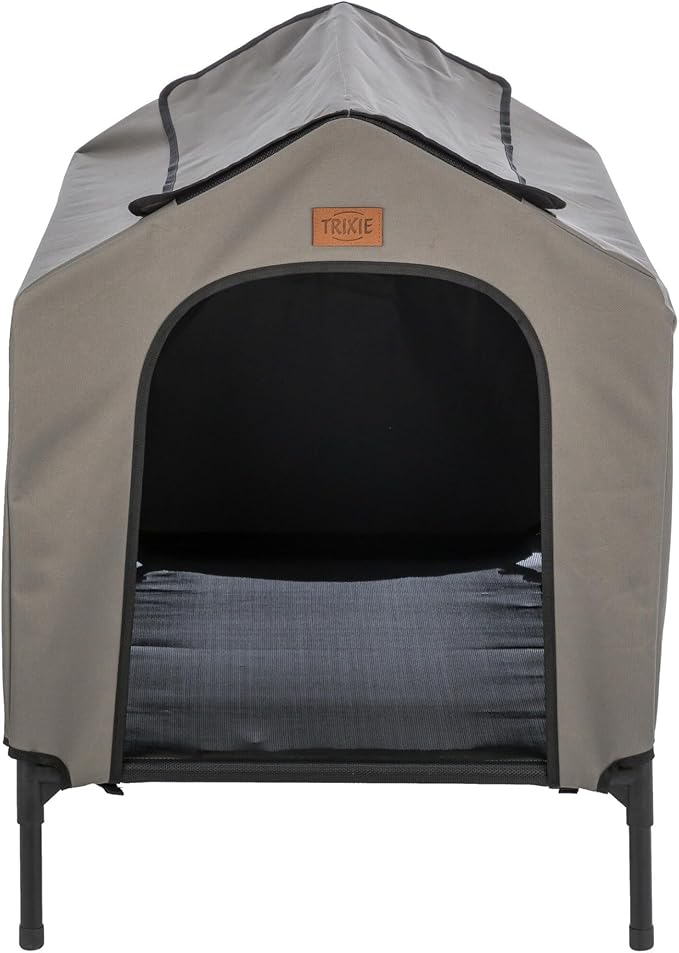 TRIXIE 2-in-1 Dog House and Bed - Elevated Indoor/Outdoor Tent with Removable Cover - Waterproof and Sun-Resistant - for Small/Medium Dogs up to 55 lbs - 30.7 x 24.4 x 32.3 in