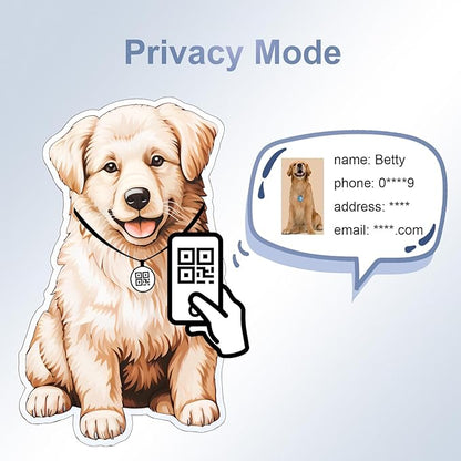 Pet Name Tags Personalized, ID Tags DIY kit for Dog&Cat, Customered Dog Tags with QR Code | Dynamic Profiles | Privacy Protected | Souvenir | with Rings (Heart)
