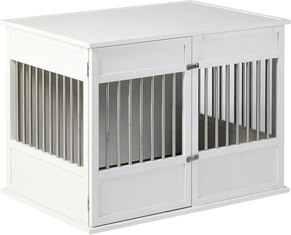 New Age Pet Horizon Pet Crate - Durable ECOFLEX with Stainless Steel Spindles, Bone-Shaped Latches, Easy Access Door, Stylish Design, 10-Year Warranty, Available in 3 Sizes & 2 Colors