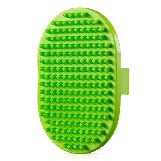 Dog bath brush, ROPO rubber massage pet shampoo brush, used for pet grooming, removing shedding fur, combing tangles and dead fur, suitable for pet dogs and cats (green)