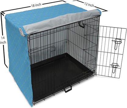 Lunarable Yellow and Blue Dog Crate Cover, Stars in The Sky Themed Vibrant Colored Celestial Pattern, Easy to Use Pet Kennel Cover for Small Dogs Puppies Kittens, 18 Inch, Blue Yellow