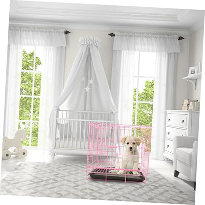 Large Dog Crate Pet Folding Cage Collapsible Dog Cage Dog Crate Small Metal Wire Dog Crate with Leak- Pan Portable Pet Cage for Puppy Small Cat Rabbit 13.78 x 10.24 x 13.39 in