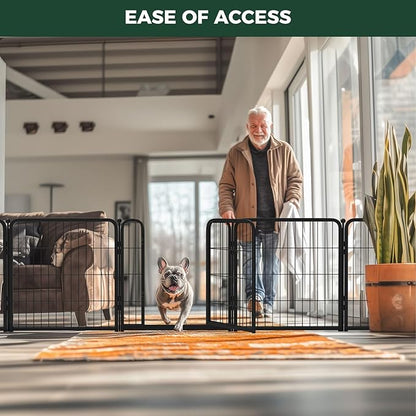 FXW Homeplus Dog Playpen for Indoor Use - Stress-Free and Safe Play, Heavy Duty 24 Inch 4 Panels Dog Pen for Puppies and Small Dogs, Black│Patented