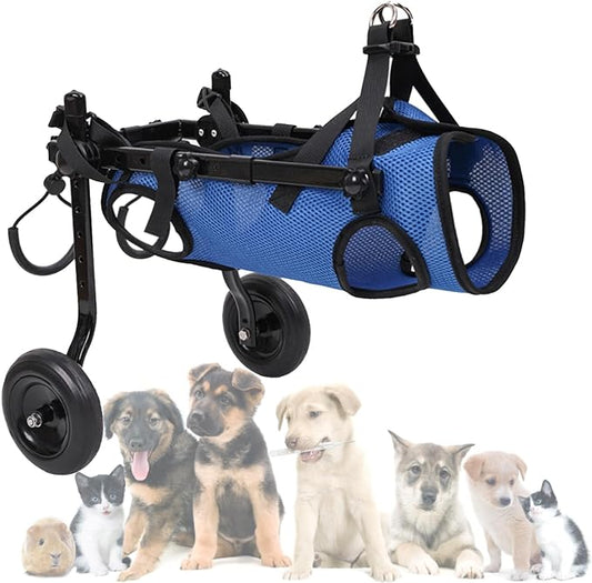 Dog Wheelchair for Back Legs,Adjustable Dog Wheelchairs with 2 Wheels,Dog Wheelchair Cart for Hip Support,Mobility Aids for Small Pets Hind Limbs(X-Small)