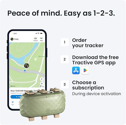 Tractive XL GPS Dog Tracker (50 lbs+) | Real-time Pet Location Tracker | Health & Wellness Alerts | Virtual Fence for Dogs | Dog Collar Attachment (Green)