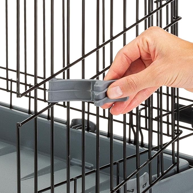 Ferplast Superior Hybrid ECO Dog Crate and Playpen, Environmentally Friendly Dog Crate Made with Recycled Plastic, 48-Inch, Gray