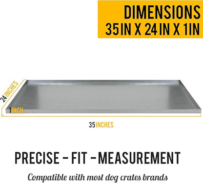 KOPEKS - Heavy Duty Multipurpose Replacement Metal Tray - Galvanized - Rust & Crack Proof - Several for Pet Crates, Grease Trap and Others