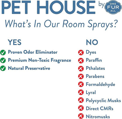 One Fur All Pet House Freshening Room Spray - Evergreen Forest - Concentrated Air Freshener - Non-Toxic & Pet-Friendly Air Freshener - Pet Odor Eliminator Room Spray