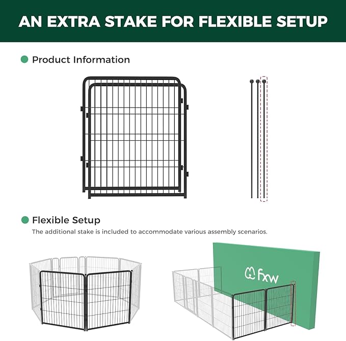 FXW Homeplus Dog Playpen for Indoor Use - Stress-Free and Safe Play, Heavy Duty 32 Inch 2 Panels Dog Pen for Puppies, Small and Medium Dogs, Black│Patented