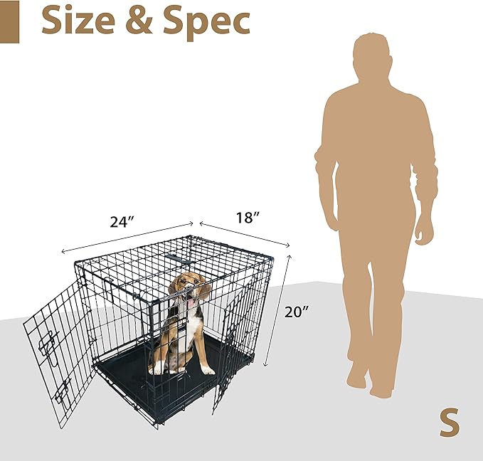 Black Standard Small 24 inch Dog Cage