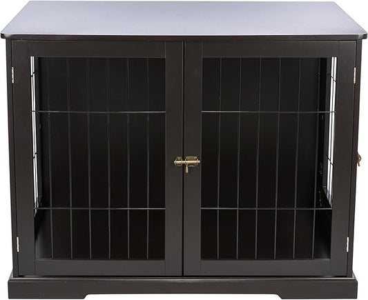 TRIXIE 38.7" Indoor Dog Crate, Wooden Crate Table for Dogs Up to 66 lb, Large Dog Kennel, Perfect in Any Room, Brown