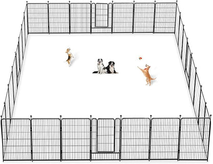 Dog Playpen 40 inch 30 Panels Indoor Outdoor Dog Pen for Large/Medium/Small Dogs Heavy Duty Metal Dog Fence Outdoor for Yard, Puppy Playpen with Door Portable Pet Fence for RV Camping Yard
