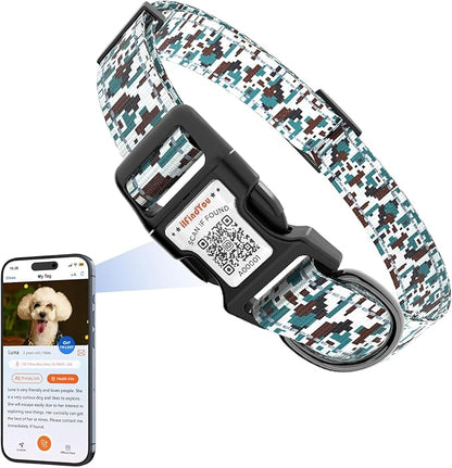 Reflective Dog Collars for Large Dogs Soft Nylon Military Green Sized L