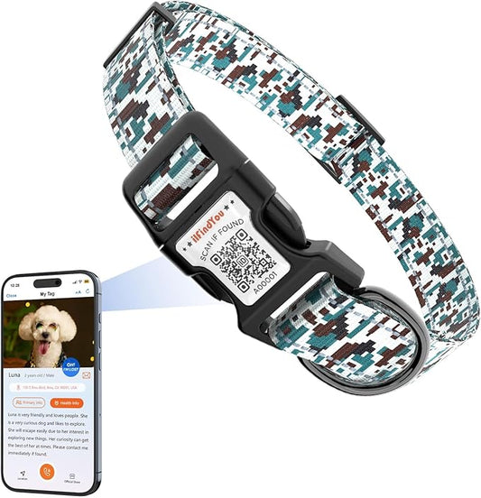 Reflective Dog Collars for Large Dogs Soft Nylon Military Green Sized L