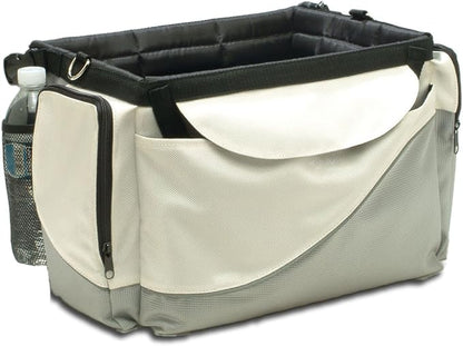 PetSafe Happy Ride Bicycle Basket for Dogs and Cats - Sport Style Light Nylon Material - Detachable Carrier with Shoulder Strap - Removable Sun Shield - Multiple Storage Pockets - Best for Small Pets