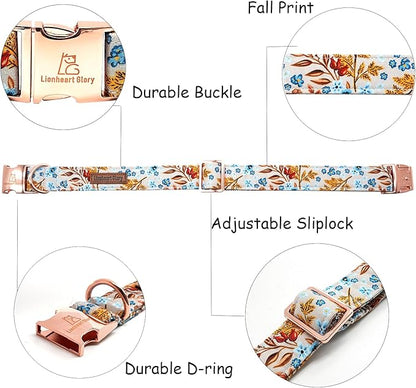 Lionheart glory Premium Dog Collars Fall Dog Collar, Heavy Duty Adjustable Dog Collar for Large Dogs Maple Leaf Dog Collar