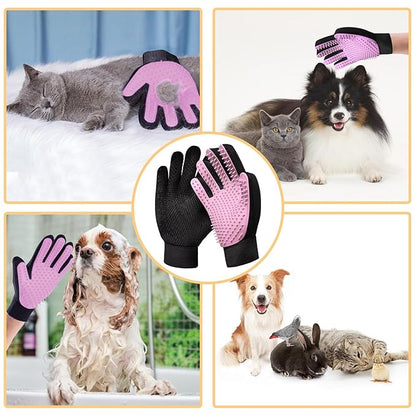 LIONROGE Cat Grooming Glove Brush,Self-Cleaning Slicker Pet Brush for Short and Long Haired Pets,Dog Bath Brush for Shedding and Grooming,Removes Loose Hair and Tangles,Promote Circulation