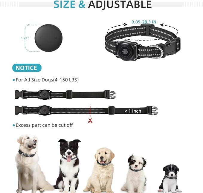 GPS Tracker for Dogs (1 Pack), Mini GPS Cat Tracker, Smart Pet Activity Tracker (iOS Only), No Monthly Fee, Compatible with Apple Find My, Anti-Lost, Finder Tag for Vehicles/Pets/Kids/Items