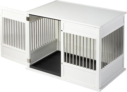 New Age Pet Horizon Pet Crate - Durable ECOFLEX with Stainless Steel Spindles, Bone-Shaped Latches, Easy Access Door, Stylish Design, 10-Year Warranty, Available in 3 Sizes & 2 Colors