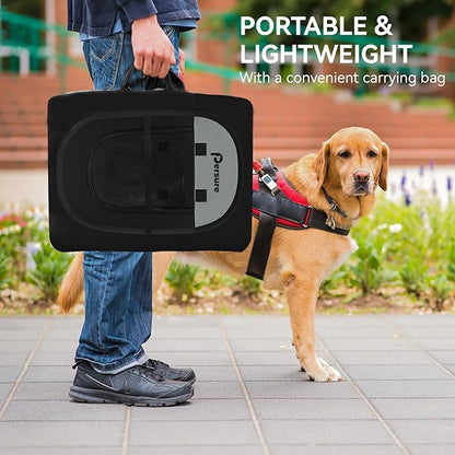 Dog Cat Playpen Indoor Outdoor for Puppy Pet Travel and Recovery After Surgery, Dogs Enclosure Tent Crates Cage Indoor/Outdoor, Portable Pop Up Dog Kennel with Carrying Case (Dark Grey, Small)