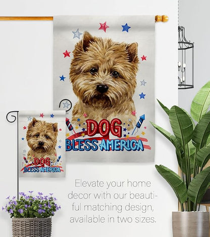Breeze Decor Patriotic Cairn Terrier House Flag Eagle Set Dog Puppy Spoiled Paw Canine Fur Pet Nature Farm Animal Creature Decoration Banner Small Garden Yard Gift Double-Sided, Made in USA