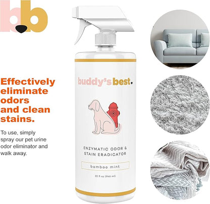 Buddy's Best Dog Gift Box for Holidays & Special Occasions - Pet Package with Odor Eradicator (32oz), Oral Care Gel (2oz), and Shampoo Bottles, Coconut Vanilla (16oz) & Ripe Melon (16oz)
