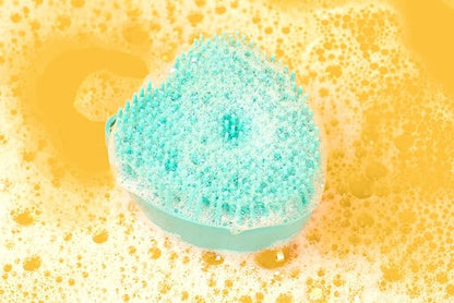 Luxurious Dog Bath Brush Scrubber - Soft Silicone Dog Shampoo Brush Combo for Pet Grooming, Bathing, & Massage Dispensing - Extreme Lather Dog Shower Brush (Green) by Crazy Piper