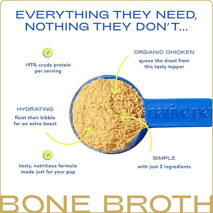 Native Pet Bone Broth for Dogs and Cats –Dog Bone Broth Powder, a Dog Food Topper for Picky Eaters –Cat Broth & Dog Broth - Dog Gravy Topper for Dry Food –Chicken Broth for Dogs & Cats –11.5 oz