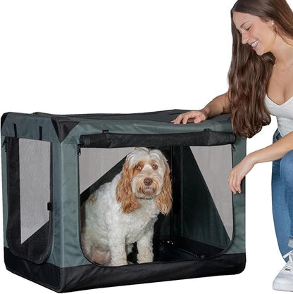 Pet Gear Insta-Fold Soft Crate for Dogs, 36", Dark Cypress