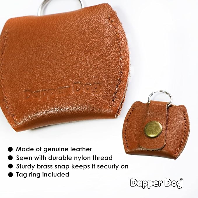 Dapper Dog Leather Dog Tag Silencer (Brown)
