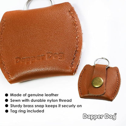 Dapper Dog Leather Dog Tag Silencer (Brown)