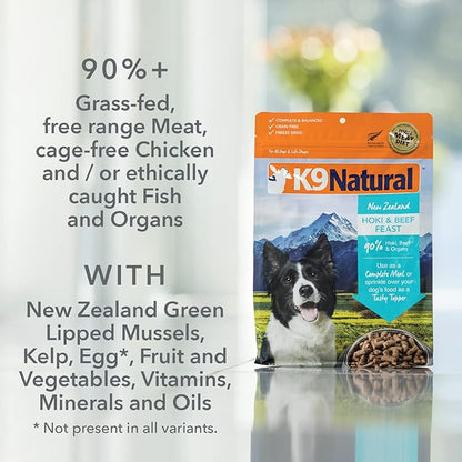 K9 Natural - Grain Free Freeze Dried Dog Food Topper - Lamb & Salmon, 3.5oz