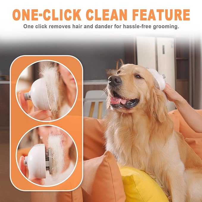 FURGO Cat Steam Brush for Shedding,3 in 1 Steam Pet Brush for Cats & Dogs, Efficient Hair Removal & Cleaning, Pet Hair Removal Tool Suitable for All Pet Fur Types
