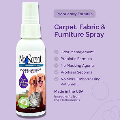 No Scent Carpet Upholstery & Fabric Furniture Spray Spot Cleaner for Wet Dog Smell, Cat Spray, Pet Odor, Urine, Poop & Secretions (128 Fl Oz / 3.8 Liter) Gallon