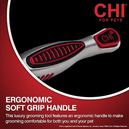 CHI for Cats High-End Self-Cleaning Slicker Brush, Perfect for Indoor Long-Haired Pets, Effective Shedding and Grooming Tool