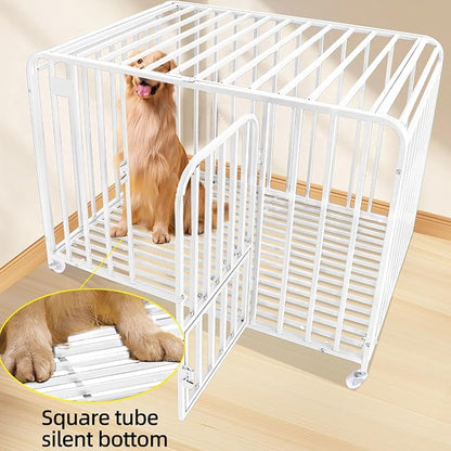 Dog Crate Cage XL Kennel Indoor Heavy Duty Pet Escape Proof Crate for Medium and Large Dogs Removable Crate (White)
