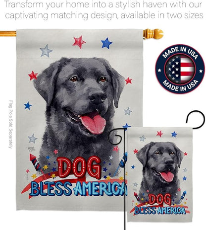 Breeze Decor Patriotic Labrador Garden House Flag Kit Dog Puppy Spoiled Paw Canine Fur Pet Nature Farm Animal Creature Decoration Banner Small Yard Gift Double-Sided, Made in USA