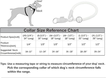 Braided Rope Collar, Pro Training Dog Collar, No Pull Round Martingale Collar, Slip Collar with Slidable Stop Ring - Ideal for Large Dogs (XL(1/2") - 26" Long, Pink)