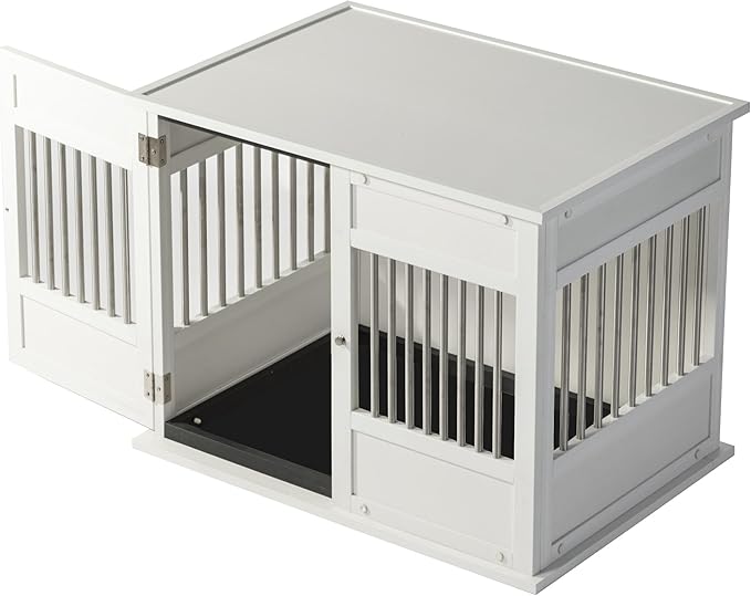 New Age Pet Horizon Pet Crate - Durable ECOFLEX with Stainless Steel Spindles, Bone-Shaped Latches, Easy Access Door, Stylish Design, 10-Year Warranty, Available in 3 Sizes & 2 Colors