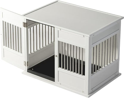 New Age Pet Horizon Pet Crate - Durable ECOFLEX with Stainless Steel Spindles, Bone-Shaped Latches, Easy Access Door, Stylish Design, 10-Year Warranty, Available in 3 Sizes & 2 Colors