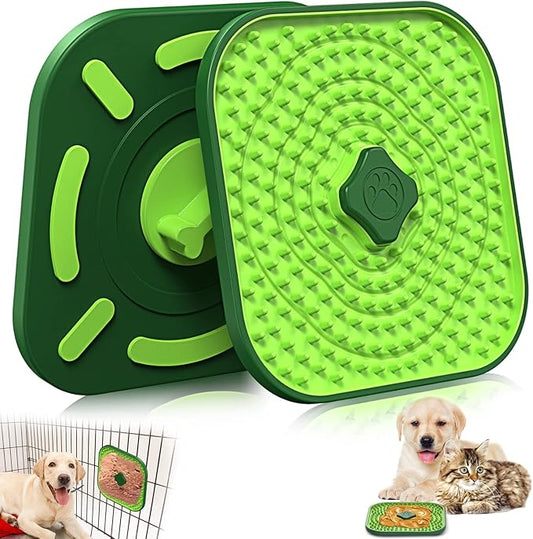 HOPET Licking Mat for Dogs Crate, Interactive Large 7.1" Size Lick Mats for Boredom Relief & Anxiety Reduction, Soft & Safe Peanut Butter Lick Pad for Training(Square-Shaped)