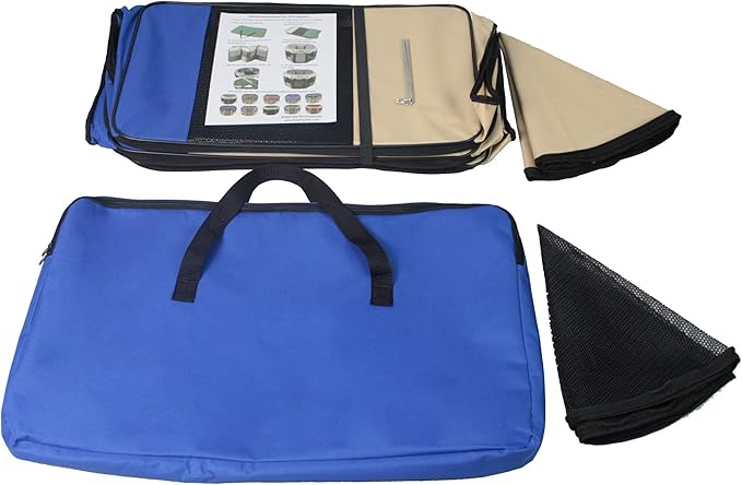 EliteField 2-Door Soft Pet Playpen (2 Year Warranty), Exercise Pen, Multiple Sizes and Colors Available for Dogs, Cats and Other Pets (62" x 62" x 24"H, Royal Blue+Beige)