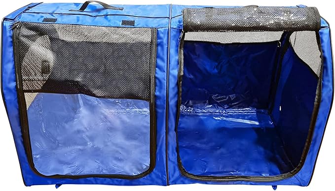 Cat Show House Portable Kennel Double Crate for Home or Travel Easy Fold Compact Storage Dog Pet House All Soft Mats Include