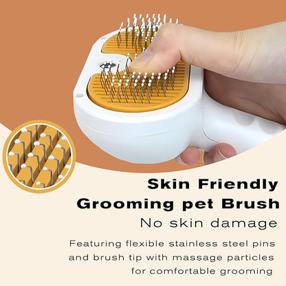 Pet Steam Brush for Dog & Cat – 3-in-1 Spray Hair Removal Comb – Steam Brush for Shedding & Grooming – Spritz Defur Comb – Includes Waterless Shampoo & Dental Wipes