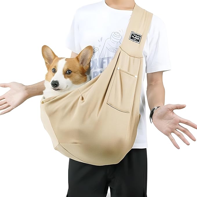 Pet Dog Sling Carrier Bag - Small Dog Purse Cat Puppy Dogs Front Carrier, Chest Carrying Pouch Bags for Pet Traveling and Out Going (Fit for 0-14 lbs)